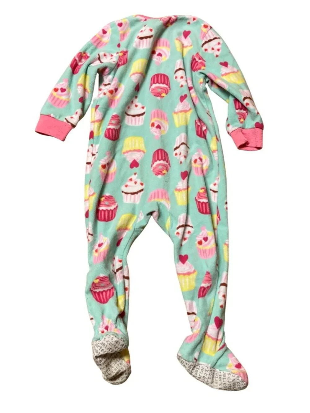 Carter's Sleeper Girls 18m Cupcakes Soft some pilling Feet Full Zip
